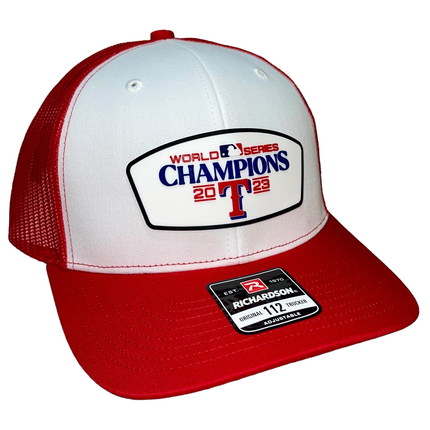 Texas Rangers 2023 World Series Champions 3D Snapback Trucker Hat- White/ Red