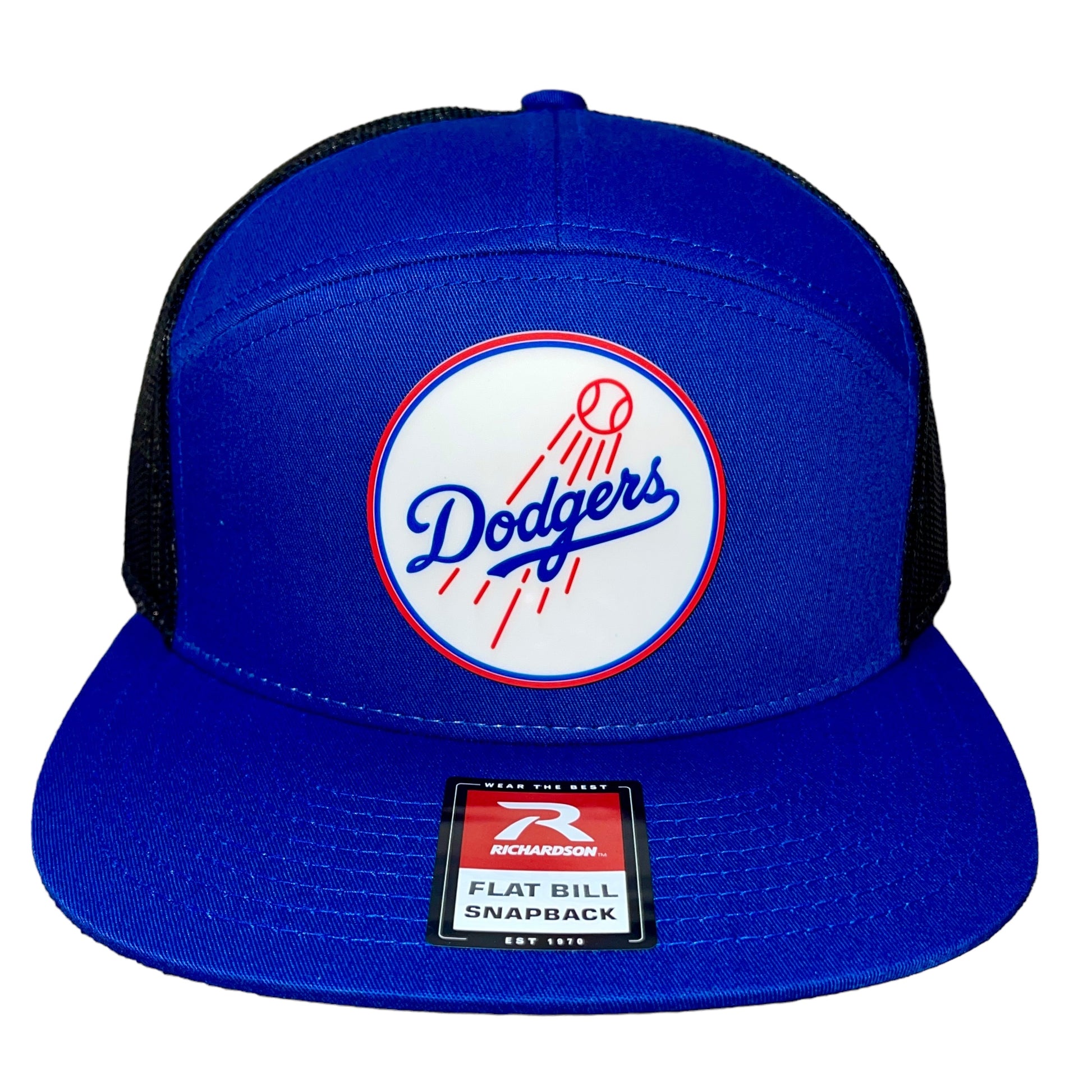 Los Angeles Dodgers 3D Snapback Seven-Panel Flat Bill Trucker Hat- Royal/ Black - Ten Gallon Hat Co.