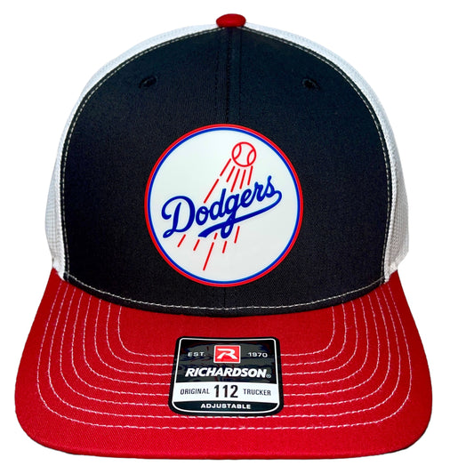 Los Angeles Dodgers 3D Snapback Trucker Hat- Black/ White/ Red - Ten Gallon Hat Co.