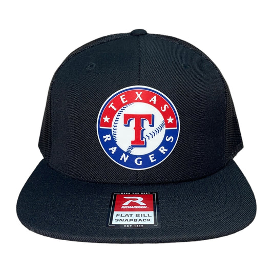 Texas Rangers 3D Wool Blend Flat Bill Hat- Black