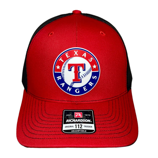 Texas Rangers 3D Snapback Trucker Hat- Red/ Black