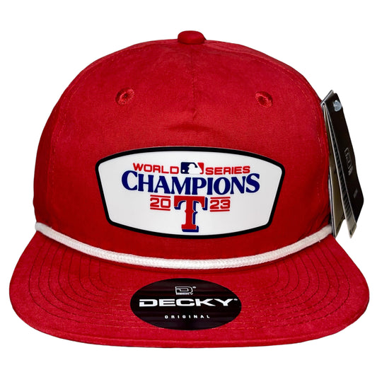 Texas Rangers 2023 World Series Champions 3D Classic Rope Hat- Red/ White