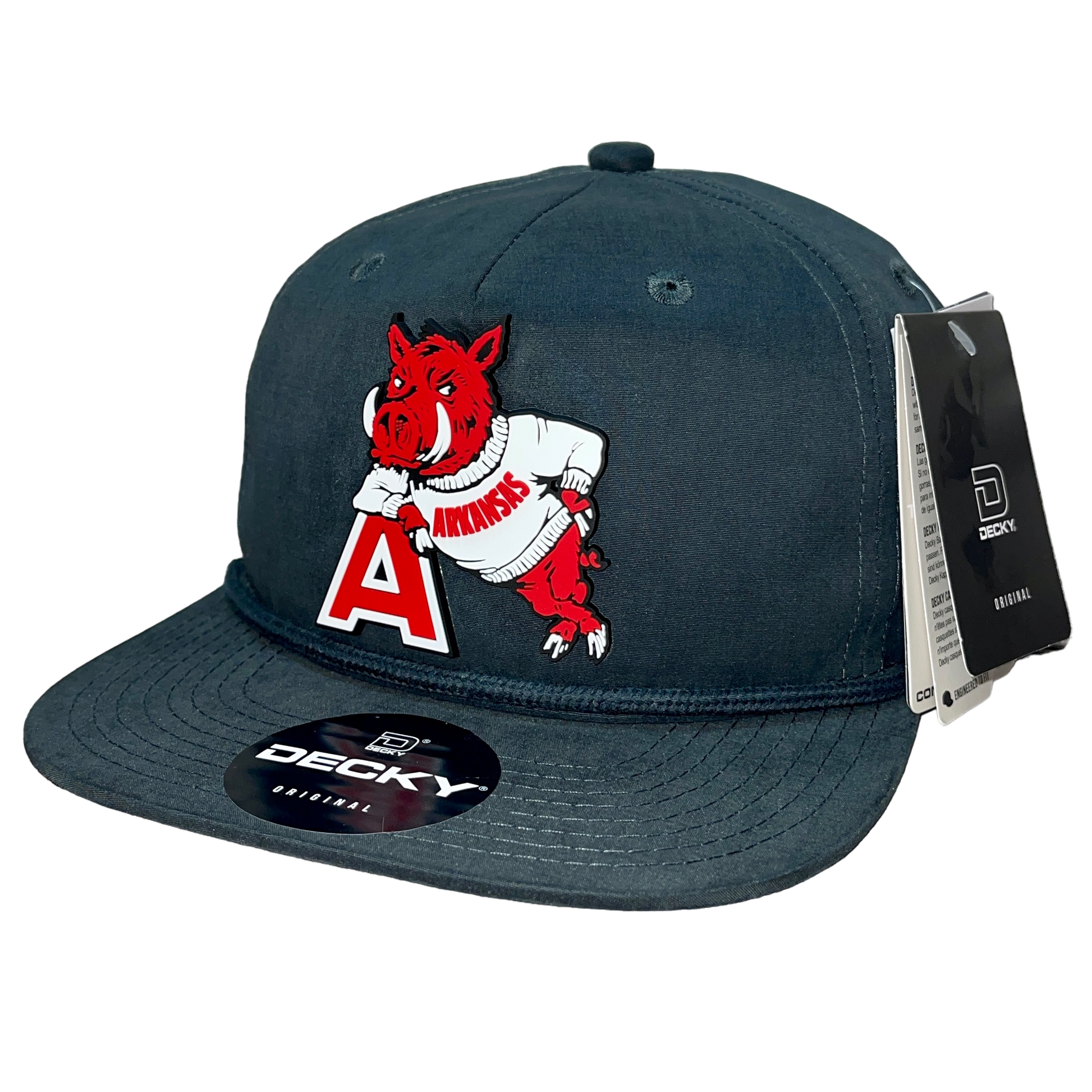 Arkansas Razorbacks- Leaning A 3D Classic Rope Hat- Charcoal - Ten Gallon Hat Co.