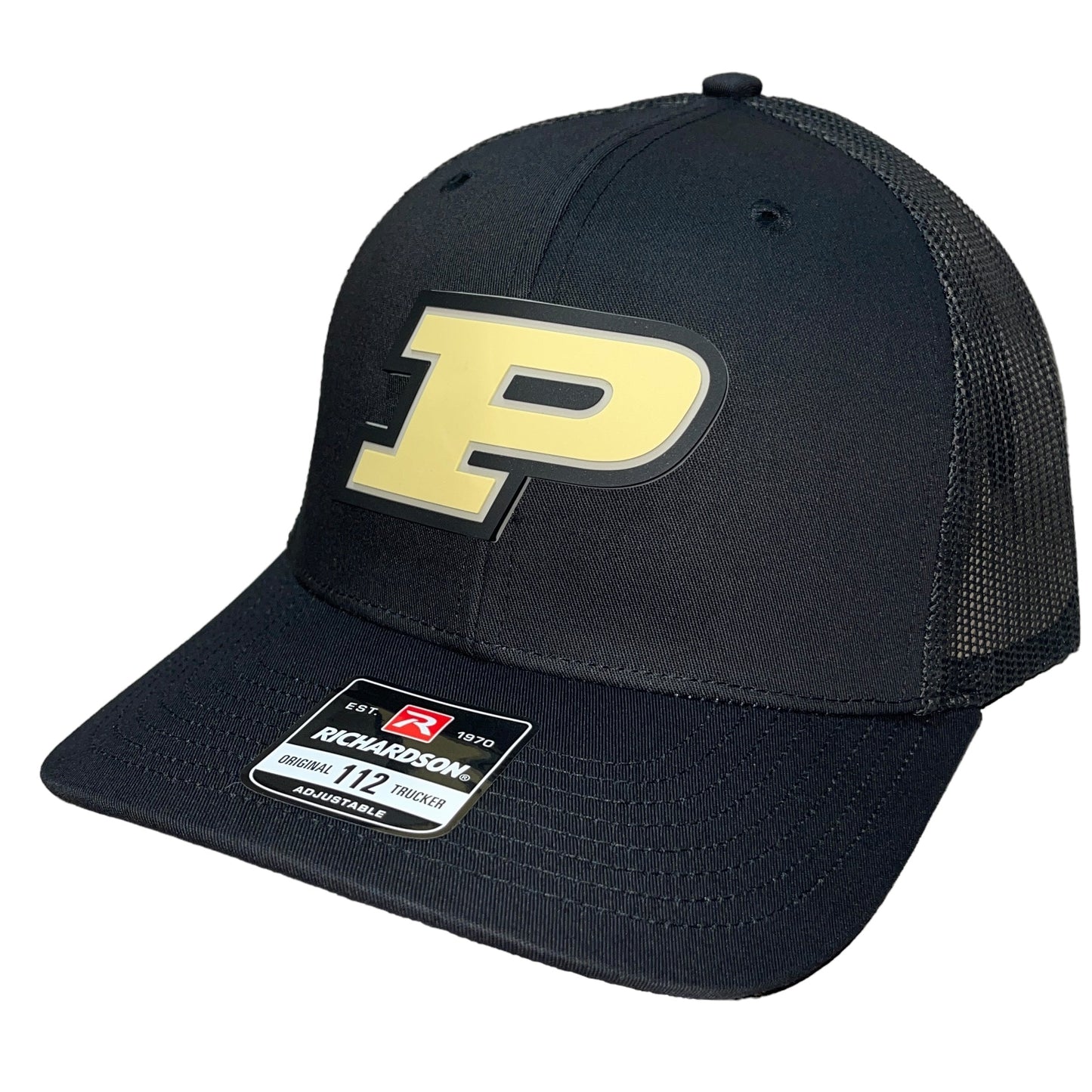 Purdue Boilermakers 3D Snapback Trucker Hat- Black - Ten Gallon Hat Co.