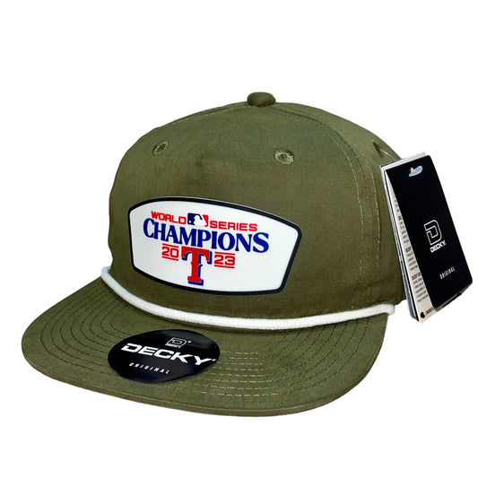 Texas Rangers 2023 World Series Champions 3D Classic Rope Hat- Olive/ White