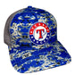 Texas Rangers 3D Snapback Trucker Hat- Royal Digital Camo