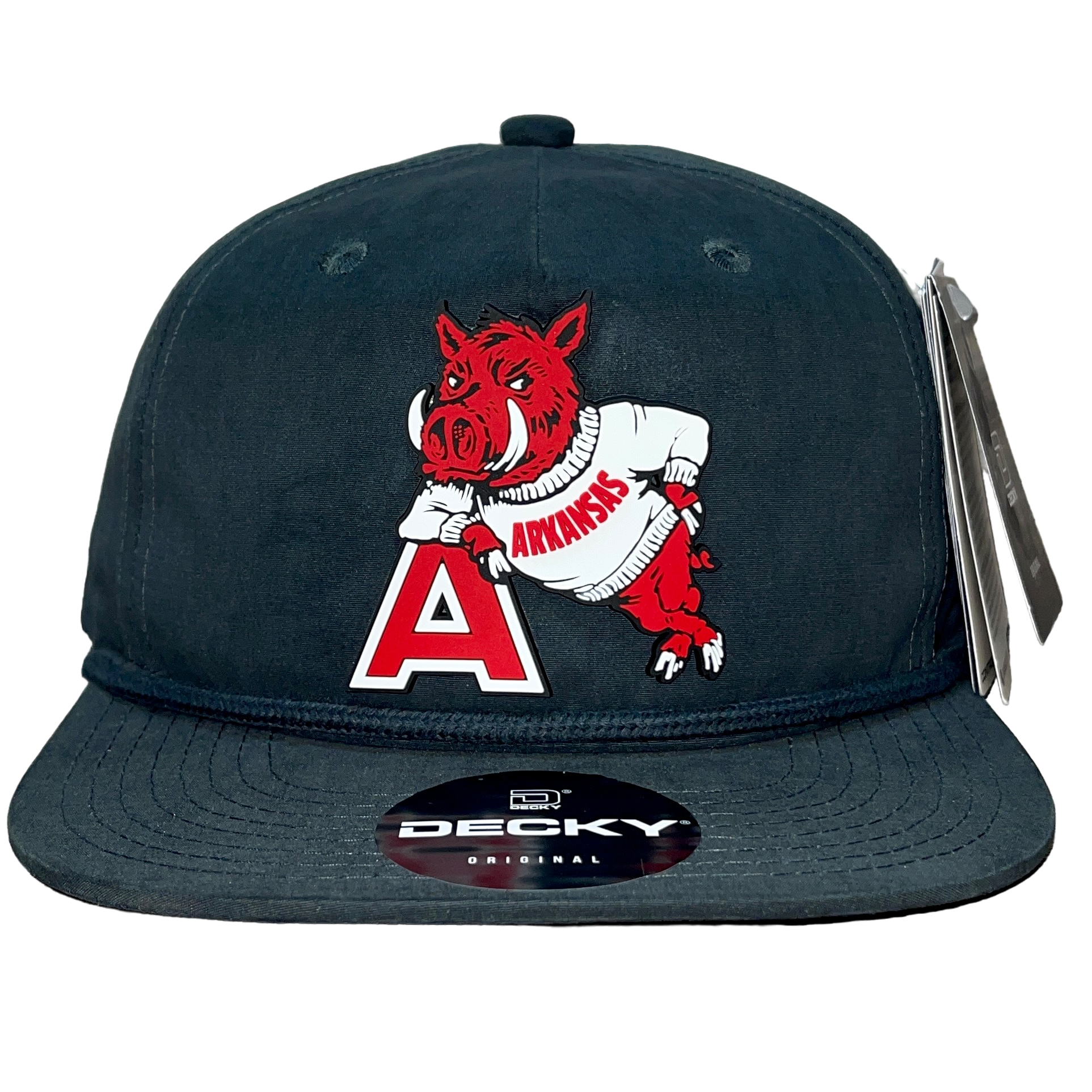 Arkansas Razorbacks- Leaning A 3D Classic Rope Hat- Charcoal - Ten Gallon Hat Co.