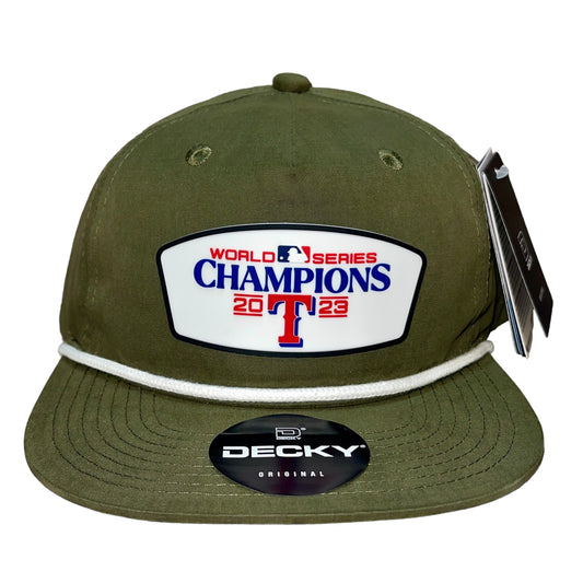 Texas Rangers 2023 World Series Champions 3D Classic Rope Hat- Olive/ White