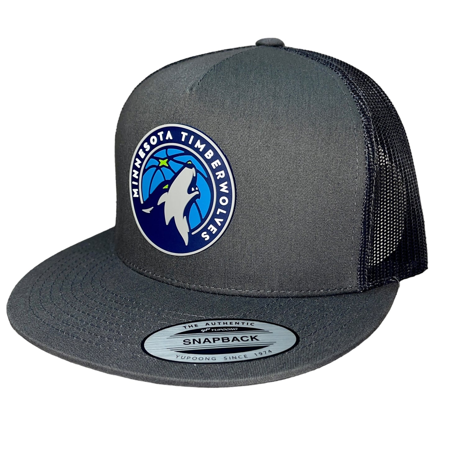 Minnesota Timberwolves 3D YP Snapback Flat Bill Trucker Hat- Charcoal - Ten Gallon Hat Co.