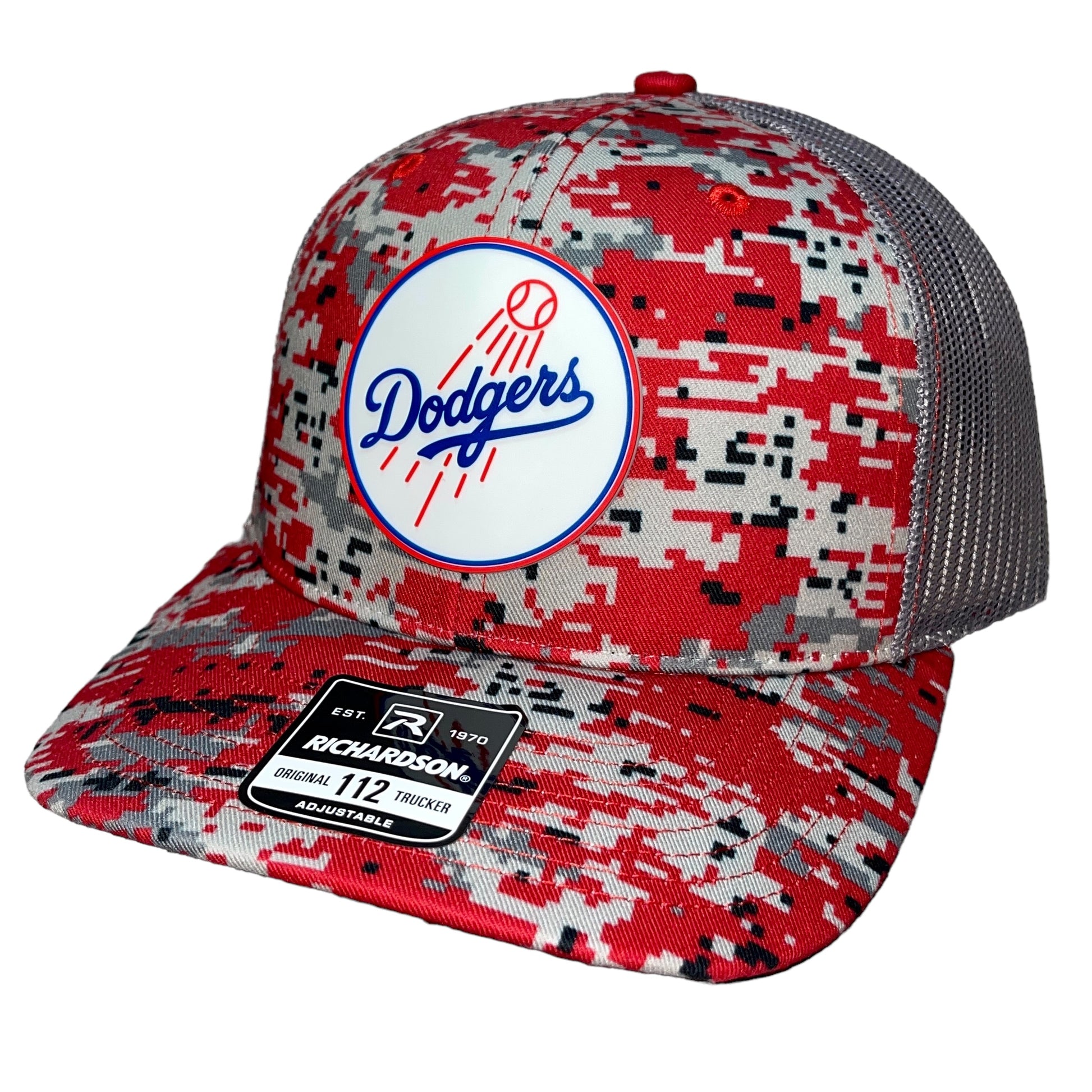 Los Angeles Dodgers 3D Snapback Trucker Hat- Red Digital Camo - Ten Gallon Hat Co.