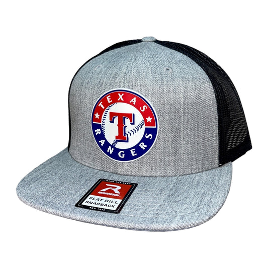 Texas Rangers 3D Wool Blend Flat Bill Hat- Heather Grey/ Black