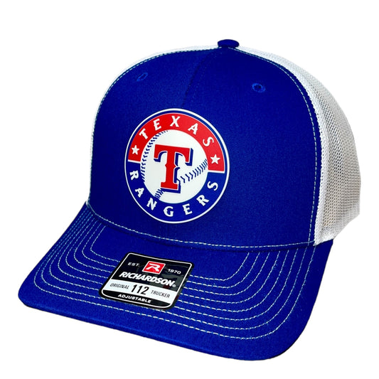 Texas Rangers 3D Snapback Trucker Hat- Royal/ White