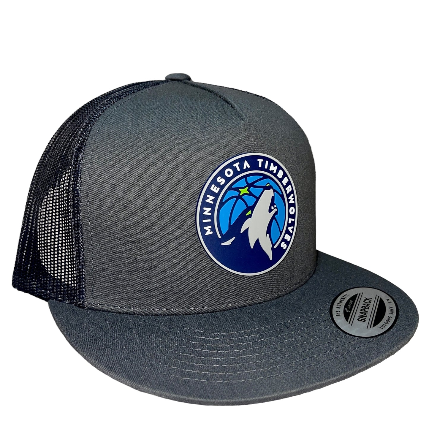 Minnesota Timberwolves 3D YP Snapback Flat Bill Trucker Hat- Charcoal - Ten Gallon Hat Co.