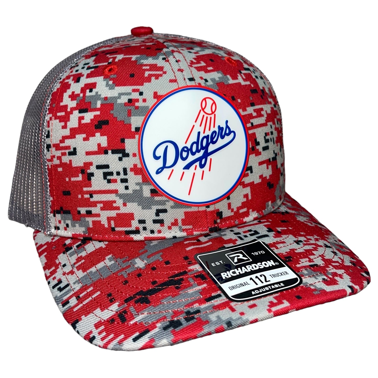 Los Angeles Dodgers 3D Snapback Trucker Hat- Red Digital Camo - Ten Gallon Hat Co.