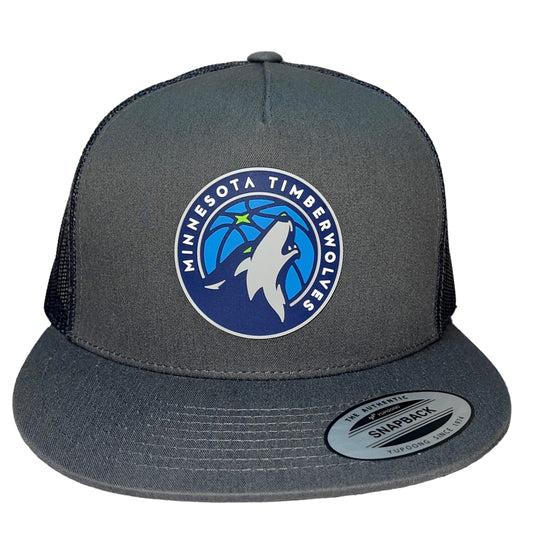 Minnesota Timberwolves 3D YP Snapback Flat Bill Trucker Hat- Charcoal - Ten Gallon Hat Co.