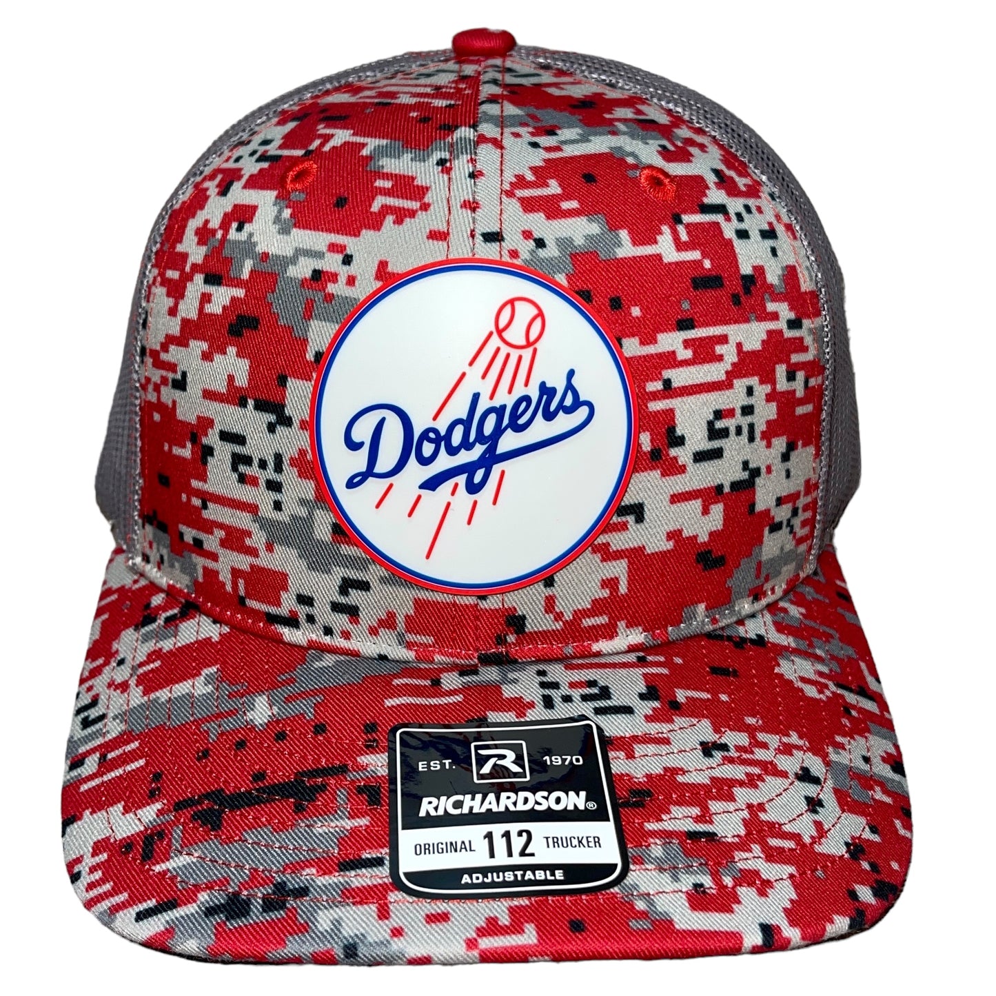 Los Angeles Dodgers 3D Snapback Trucker Hat- Red Digital Camo - Ten Gallon Hat Co.