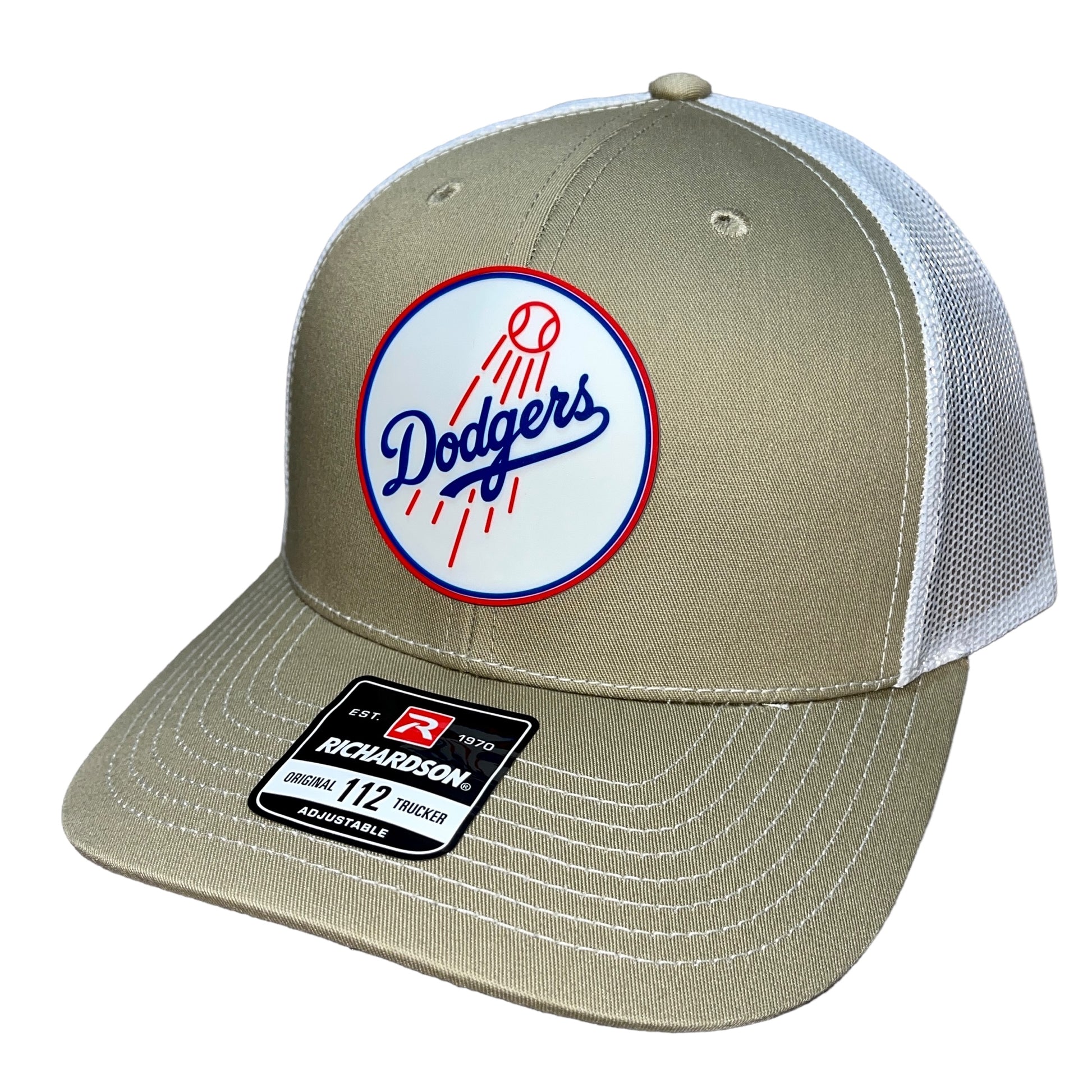 Los Angeles Dodgers 3D Snapback Trucker Hat- Tan/ White - Ten Gallon Hat Co.