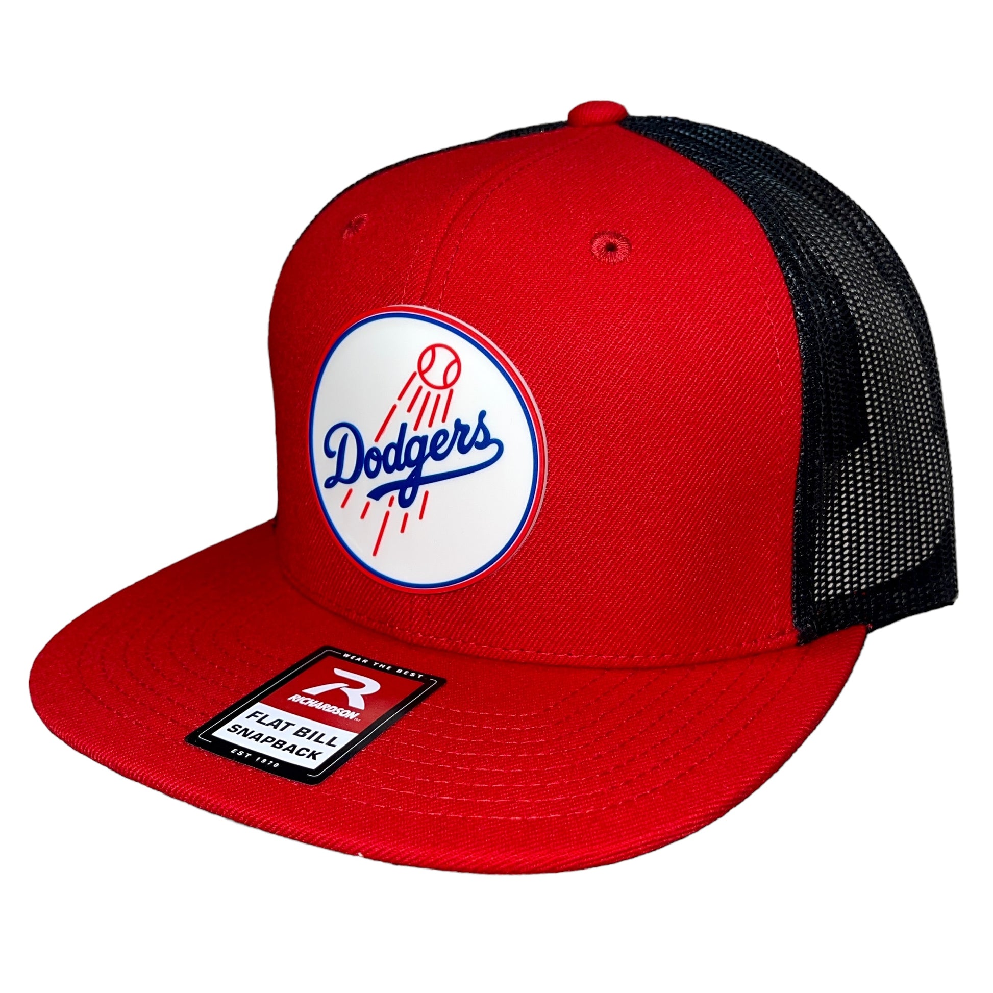 Los Angeles Dodgers 3D Wool Blend Flat Bill Hat- Red/ Black - Ten Gallon Hat Co.