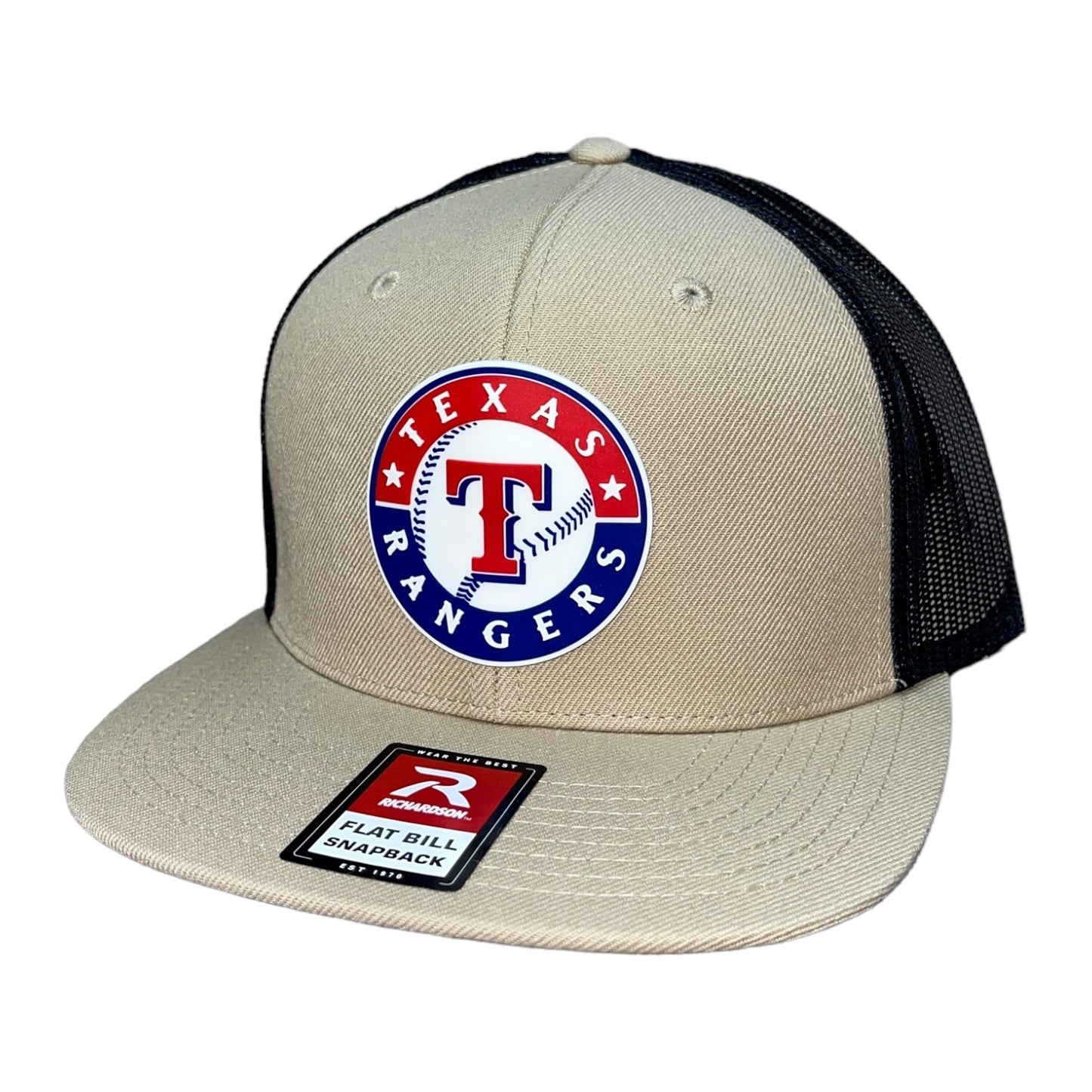 Texas Rangers 3D Wool Blend Flat Bill Hat- Tan/ Black