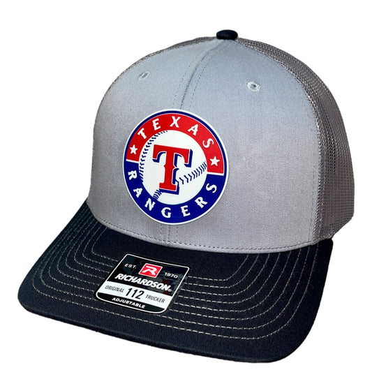 Texas Rangers 3D Snapback Trucker Hat- Grey/ Charcoal/ Black