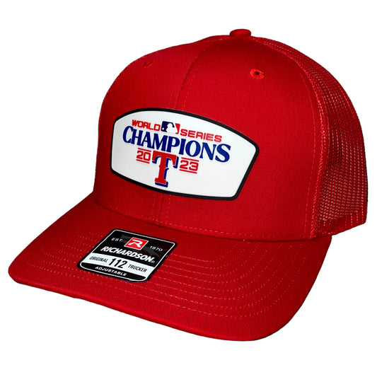 Texas Rangers 2023 World Series Champions 3D Snapback Trucker Hat- Red