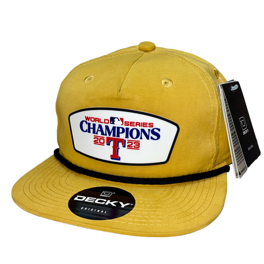 Texas Rangers 2023 World Series Champions 3D Classic Rope Hat- Biscuit/ Black