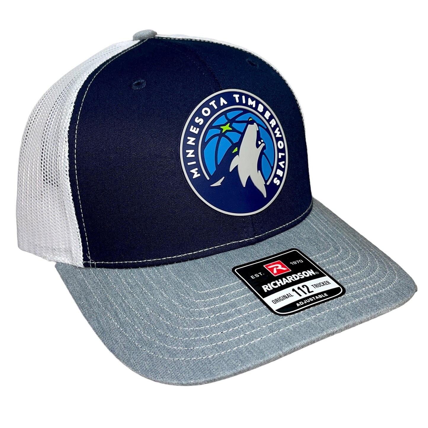 Minnesota Timberwolves 3D Snapback Trucker Hat- Navy/ White/ Grey - Ten Gallon Hat Co.