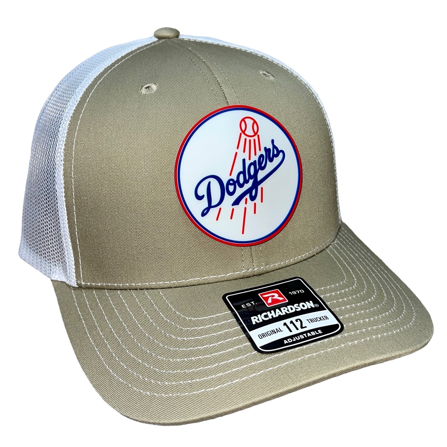 Los Angeles Dodgers 3D Snapback Trucker Hat- Tan/ White - Ten Gallon Hat Co.