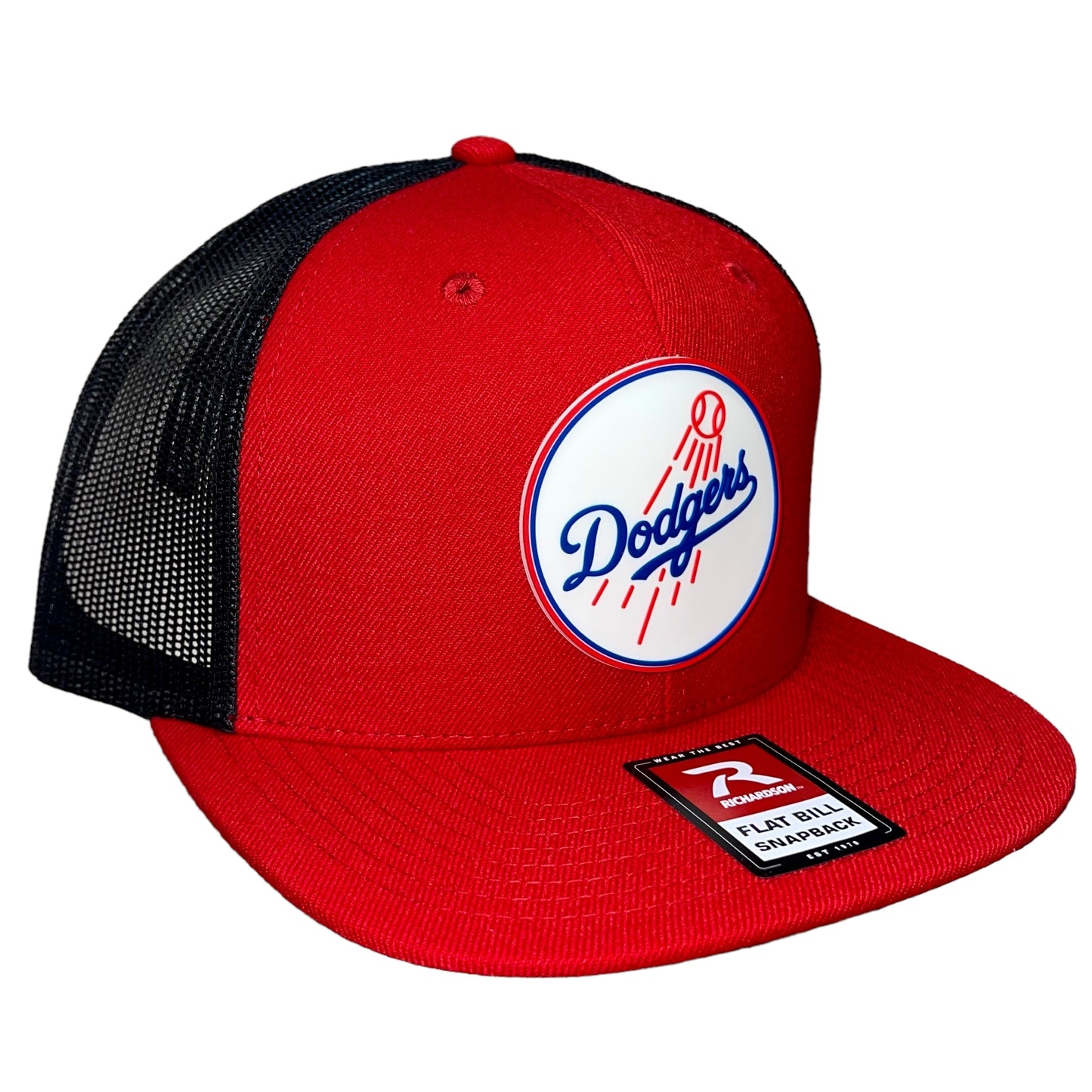 Los Angeles Dodgers 3D Wool Blend Flat Bill Hat- Red/ Black - Ten Gallon Hat Co.