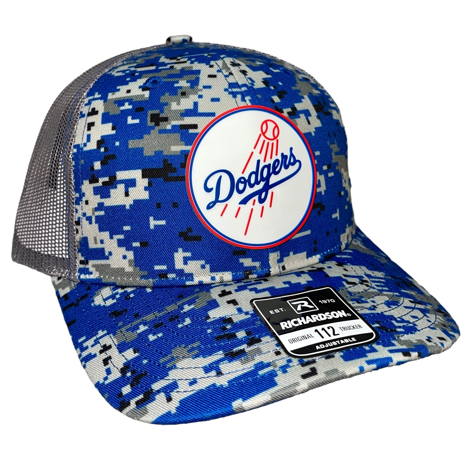 Los Angeles Dodgers 3D Snapback Trucker Hat- Royal Digital Camo - Ten Gallon Hat Co.