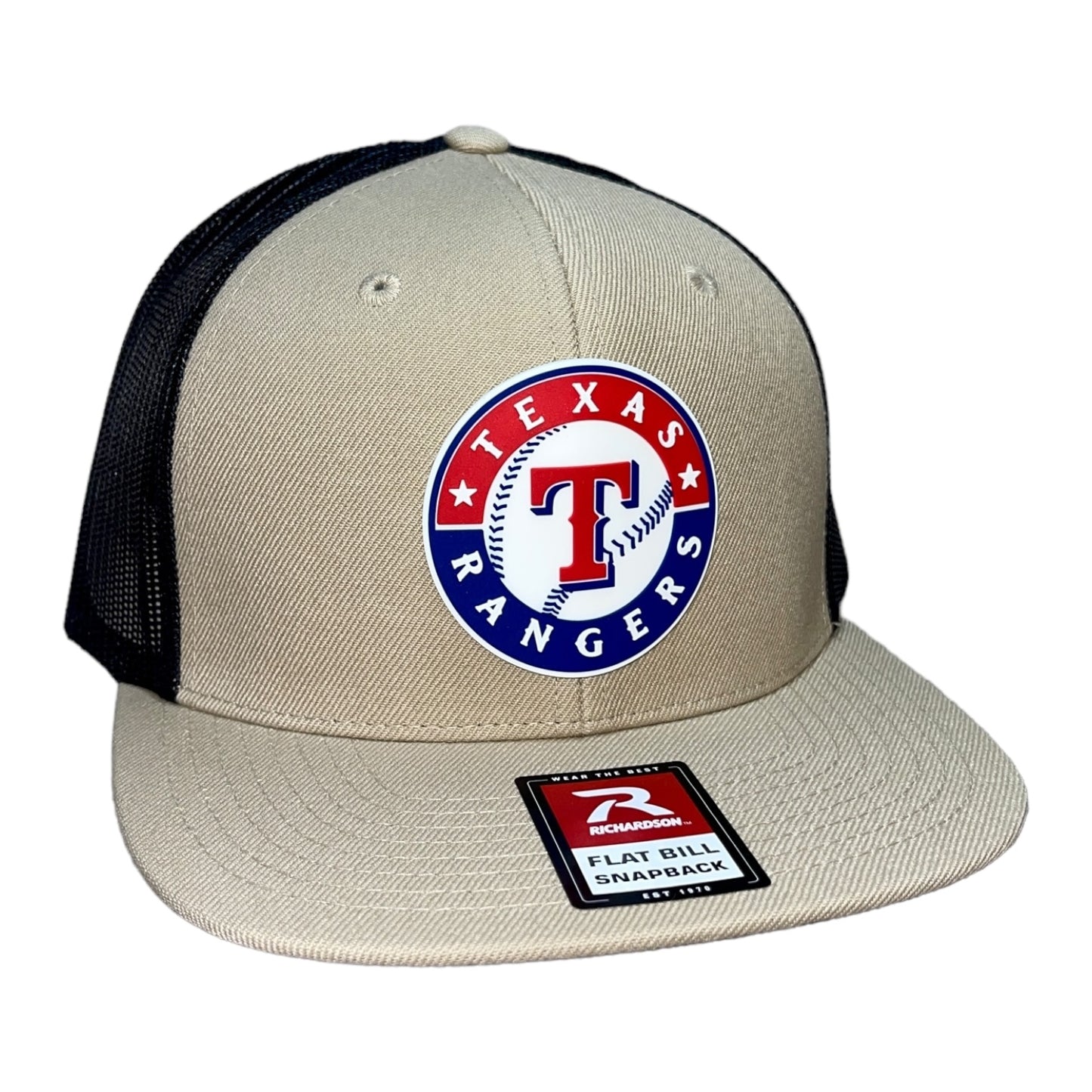 Texas Rangers 3D Wool Blend Flat Bill Hat- Tan/ Black