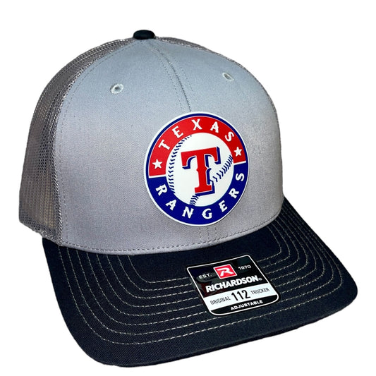 Texas Rangers 3D Snapback Trucker Hat- Grey/ Charcoal/ Black