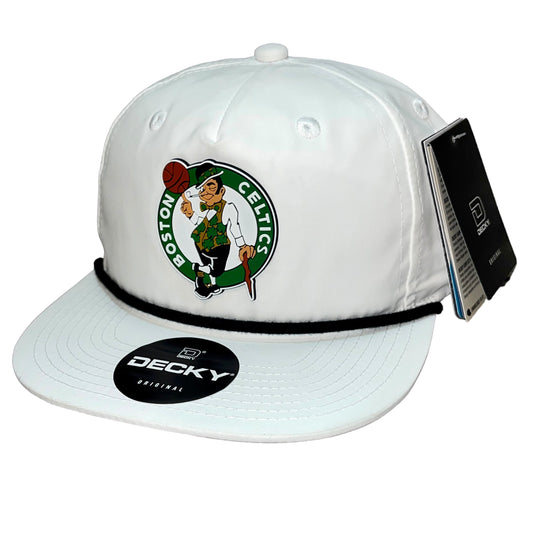 Boston Celtics 3D Classic Rope Hat- White/ Black - Ten Gallon Hat Co.