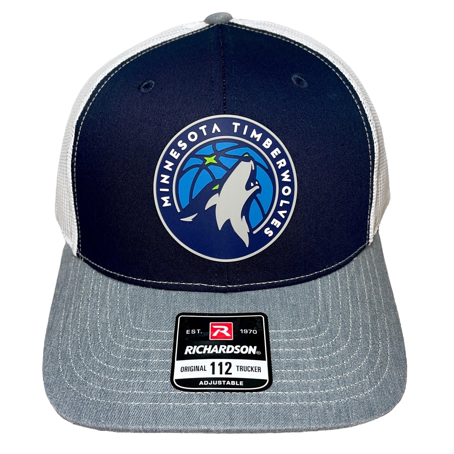 Minnesota Timberwolves 3D Snapback Trucker Hat- Navy/ White/ Grey - Ten Gallon Hat Co.