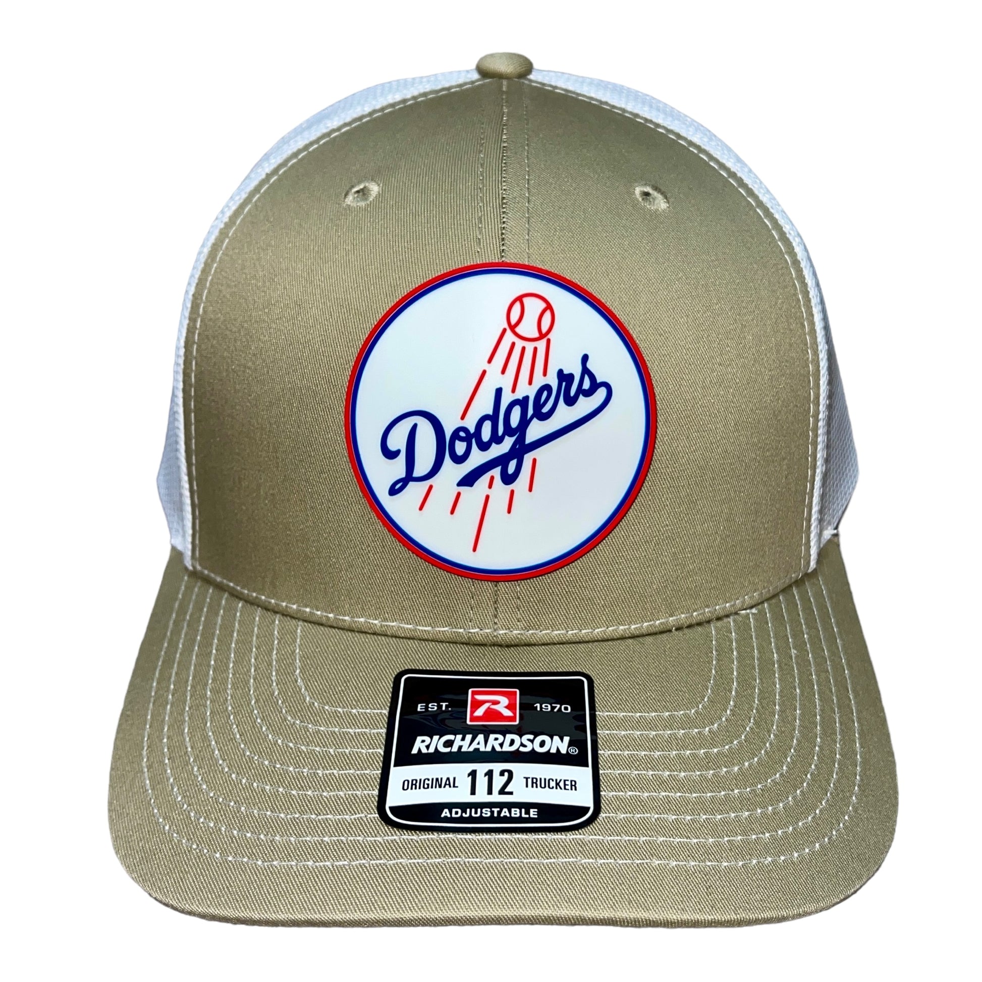 Los Angeles Dodgers 3D Snapback Trucker Hat- Tan/ White - Ten Gallon Hat Co.