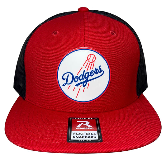 Los Angeles Dodgers 3D Wool Blend Flat Bill Hat- Red/ Black - Ten Gallon Hat Co.