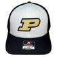 Purdue Boilermakers 3D Snapback Trucker Hat- White/ Black - Ten Gallon Hat Co.