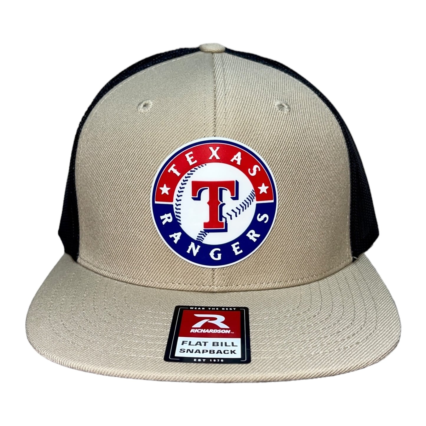 Texas Rangers 3D Wool Blend Flat Bill Hat- Tan/ Black