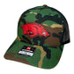 Arkansas Razorbacks 3D Snapback Trucker Hat- Army Camo/ Black