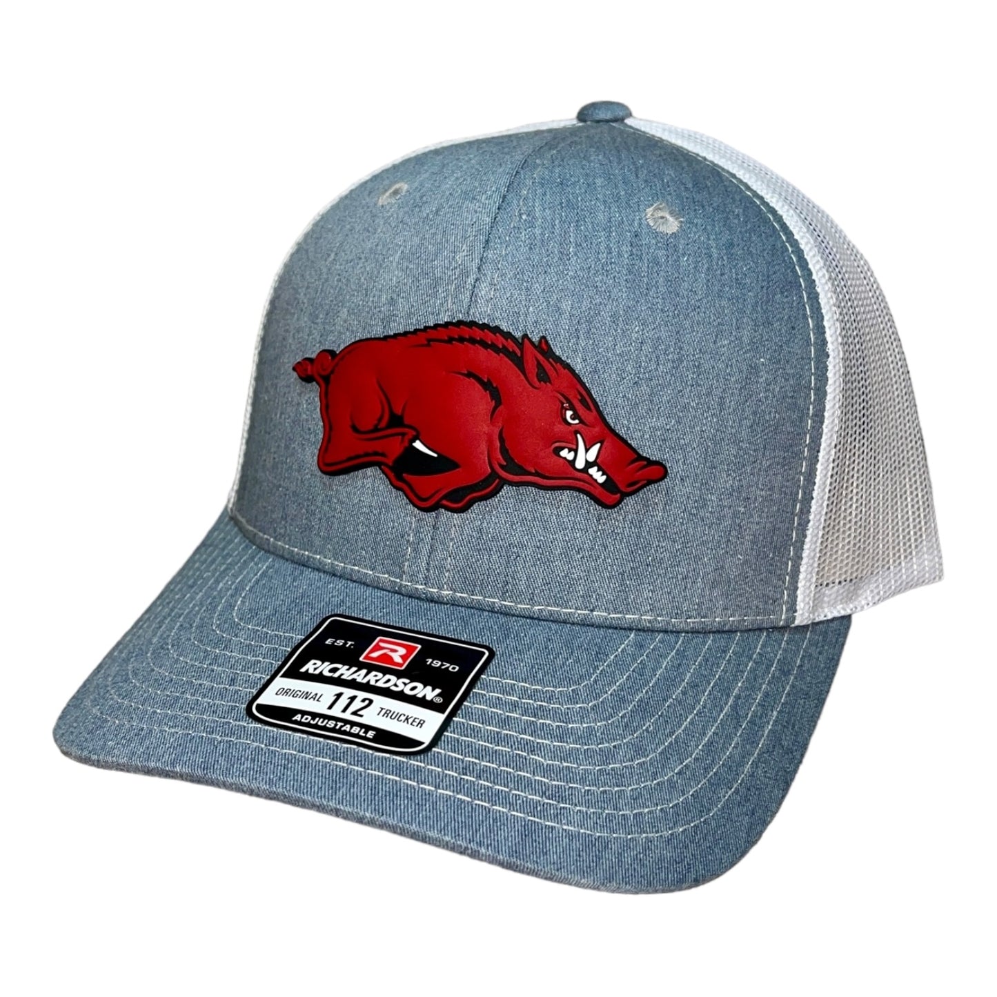 Arkansas Razorbacks 3D Snapback Trucker Hat- Heather Grey/ Light Grey