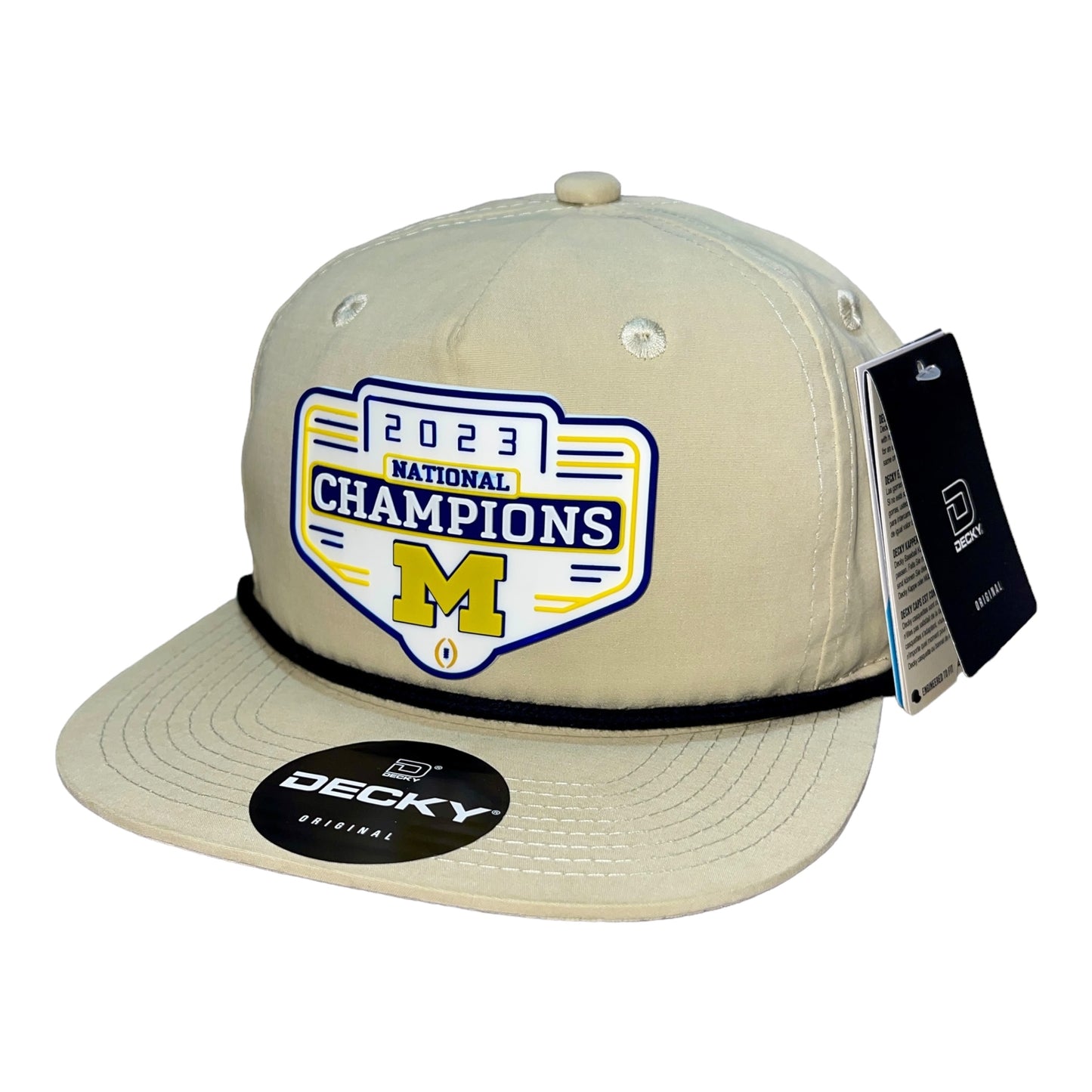 Michigan Wolverines 2023 National Champions 3D Classic Rope Hat- Birch/ Black