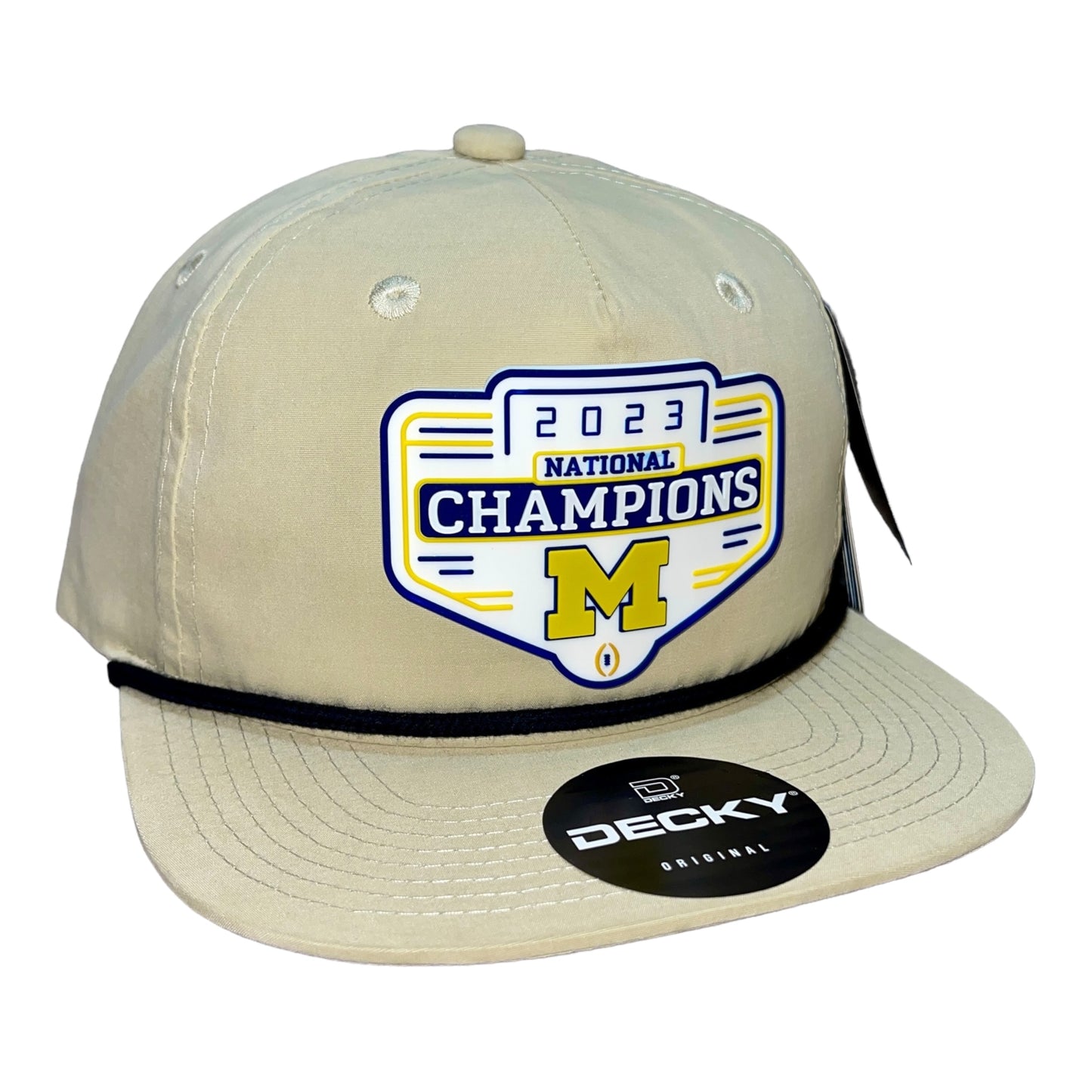 Michigan Wolverines 2023 National Champions 3D Classic Rope Hat- Birch/ Black