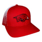 Arkansas Razorbacks Classic 3D Mesh Snapback Trucker Hat- Red/ Red to White Fade