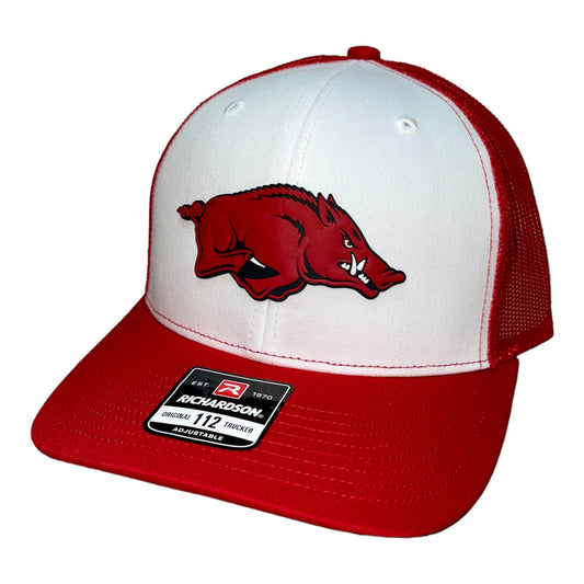 Arkansas Razorbacks Classic 3D Snapback Trucker Hat- White/ Red