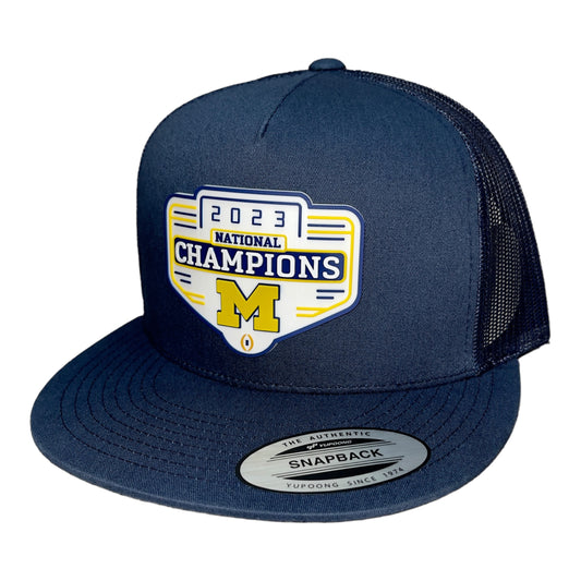 Wolverines 2023 National Champions 3D YP Snapback Flat Bill Trucker Hat- Navy