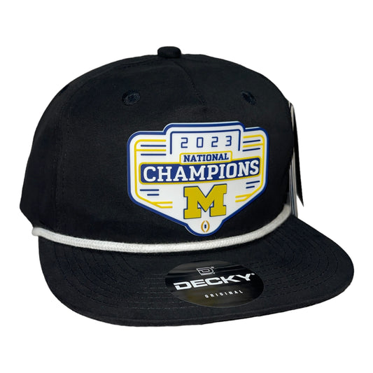 Michigan Wolverines 2023 National Champions 3D Classic Rope Hat- Black/ White