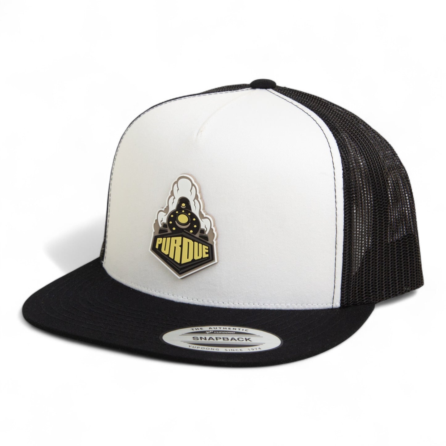 Purdue Boilermaker Special 3D YP Snapback Flat Bill Trucker Hat- White/ Black