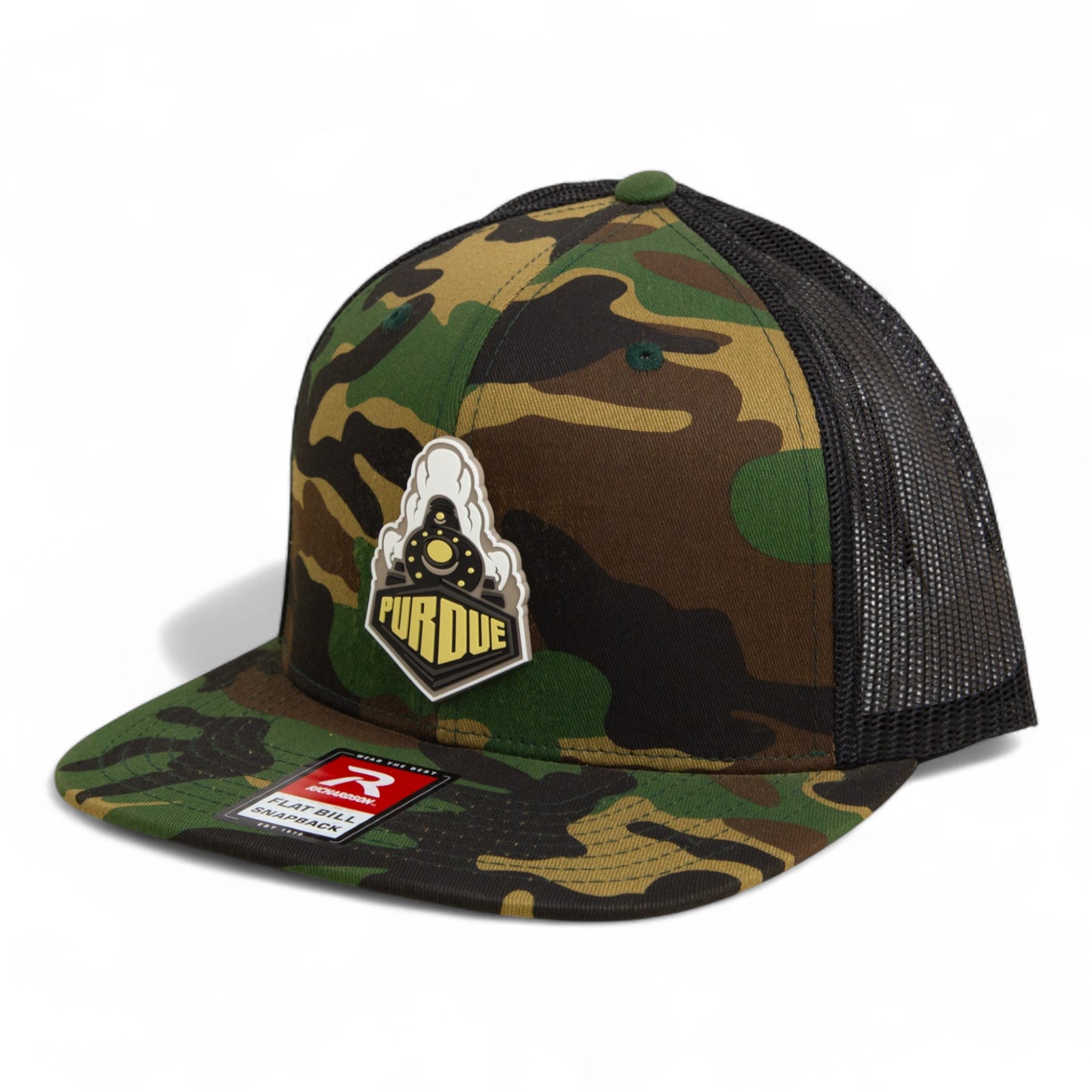 Purdue Boilermaker Special 3D Wool Blend Flat Bill Hat- Army Camo/ Black