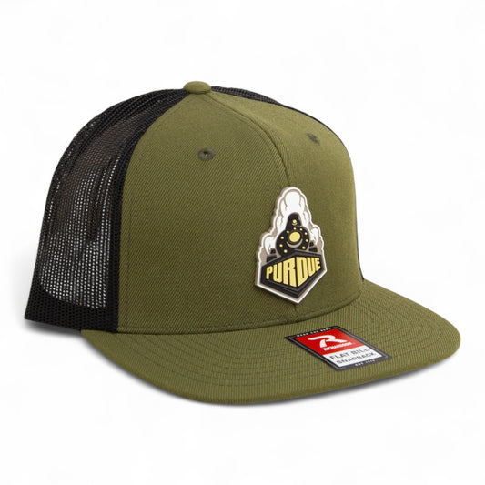 Purdue Boilermaker Special 3D Wool Blend Flat Bill Hat- Loden/ Black