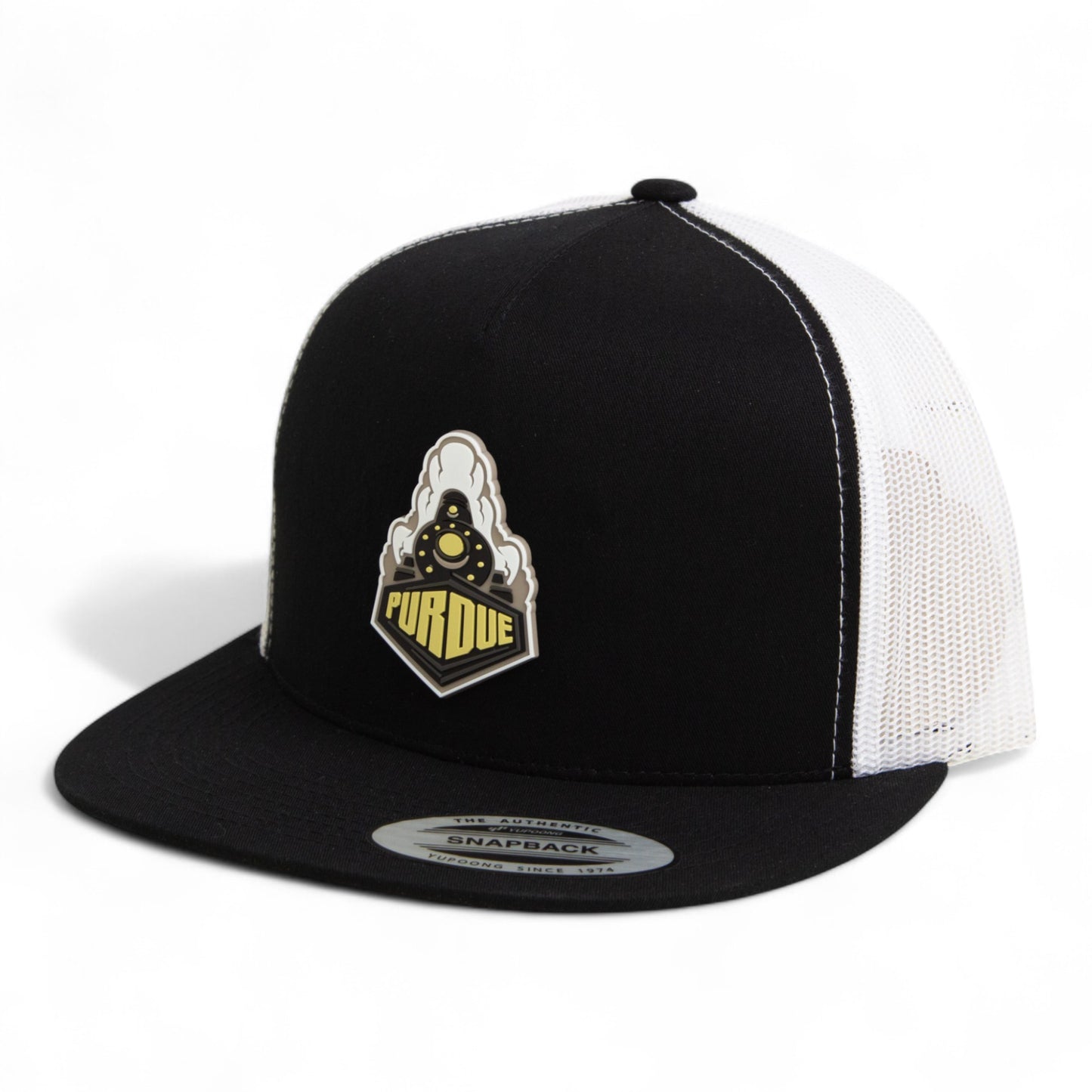 Purdue Boilermaker Special 3D YP Snapback Flat Bill Trucker Hat- Black/ White